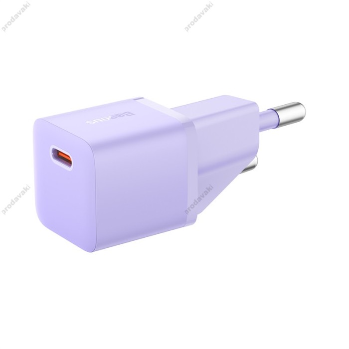 Мережевий зарядний пристрій Baseus GaN5 Fast Charger (mini) 20W Purple CCGN050105